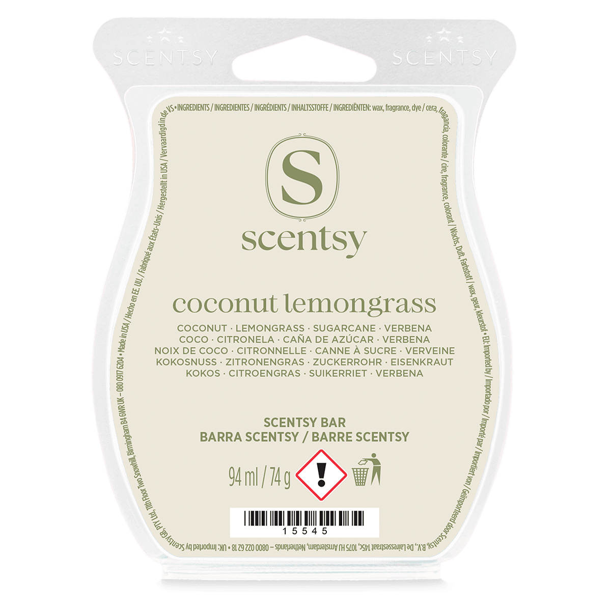 Barre Scentsy Coconut Lemongrass