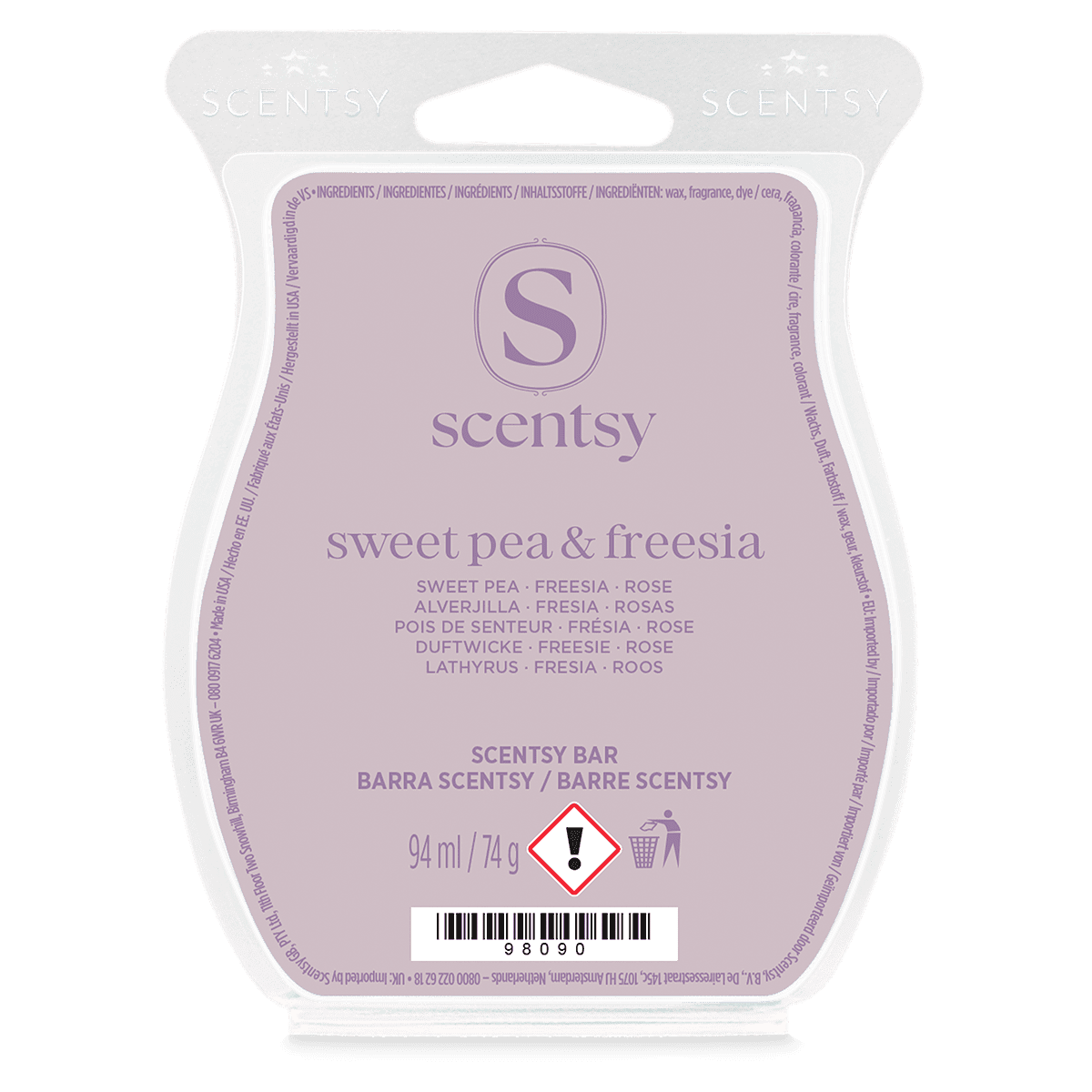 Barre de cire scentsy Sweet Pea & Fresia