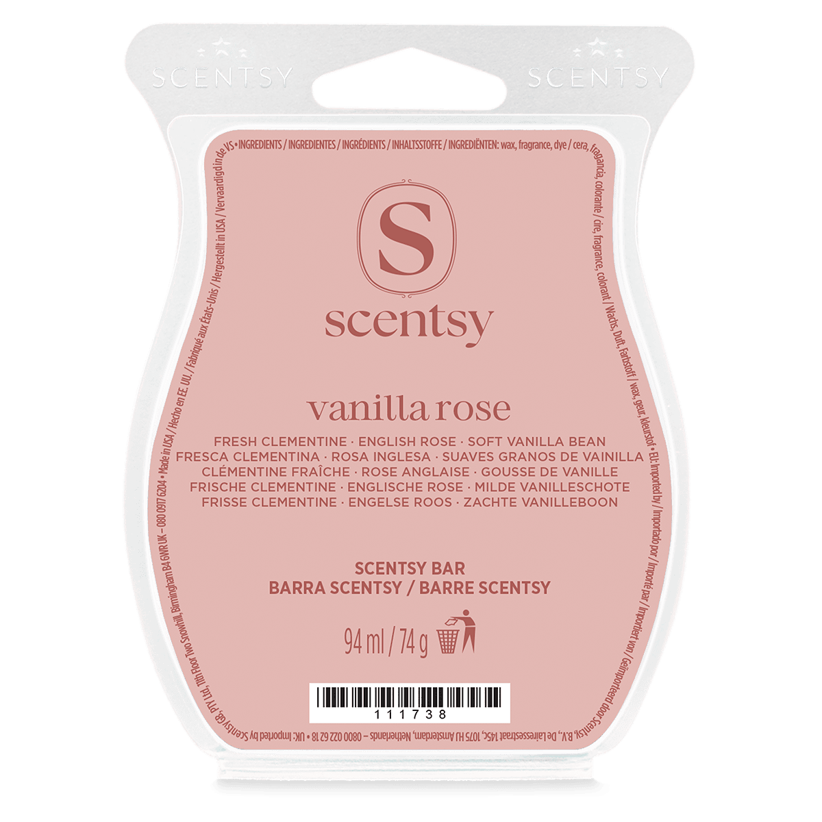 Barre de cire scentsy Vanilla Rose