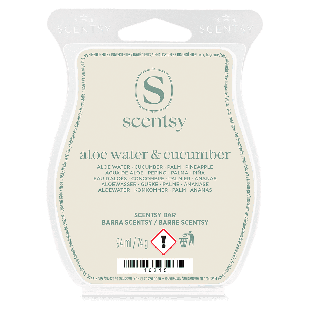 Barre Scentsy Aloe Water & Cucumber