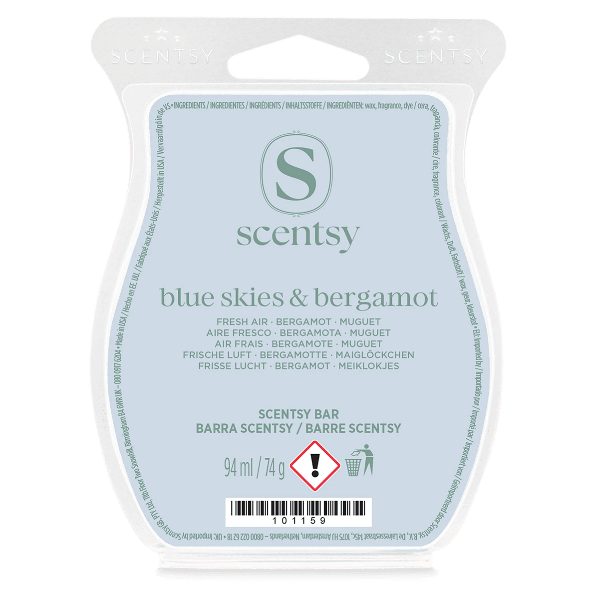 Barre Scentsy Blue Skies & Bergamot