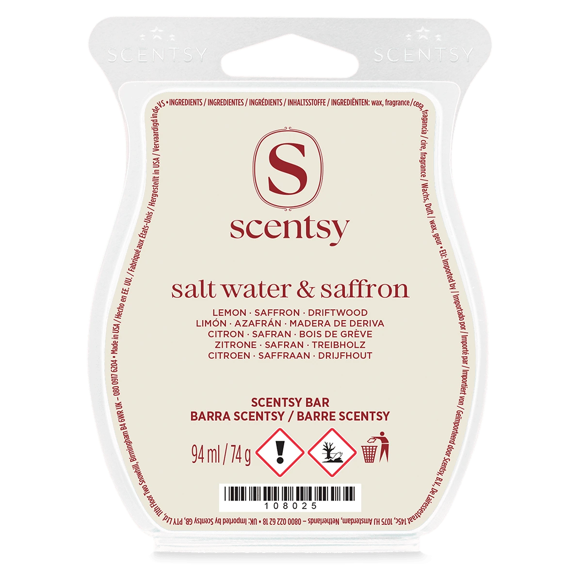 Barre Scentsy Salt Water & Saffron