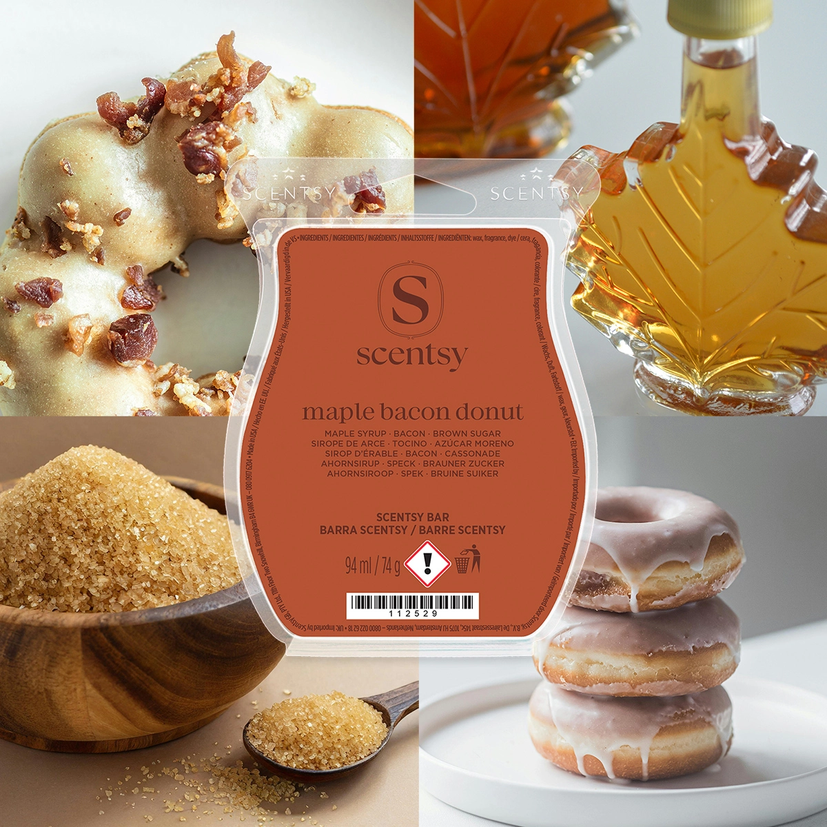 Barre Scentsy Maple Bacon Donut sirop d'érable et bacon