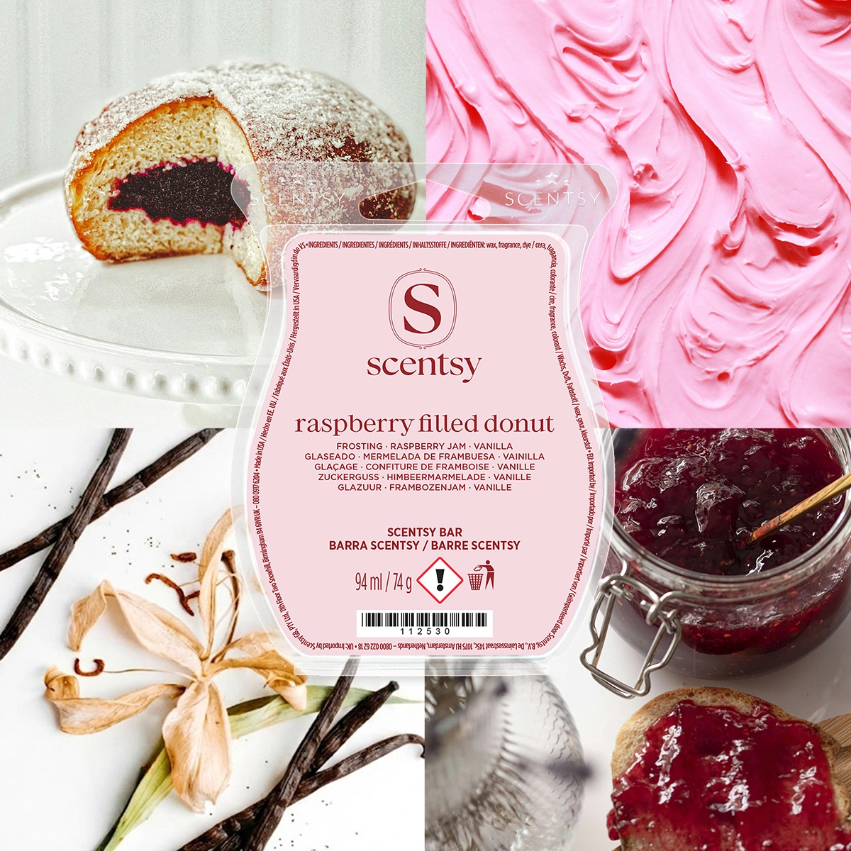 Barre Scentsy Raspberry Filled Donut confiture de framboise