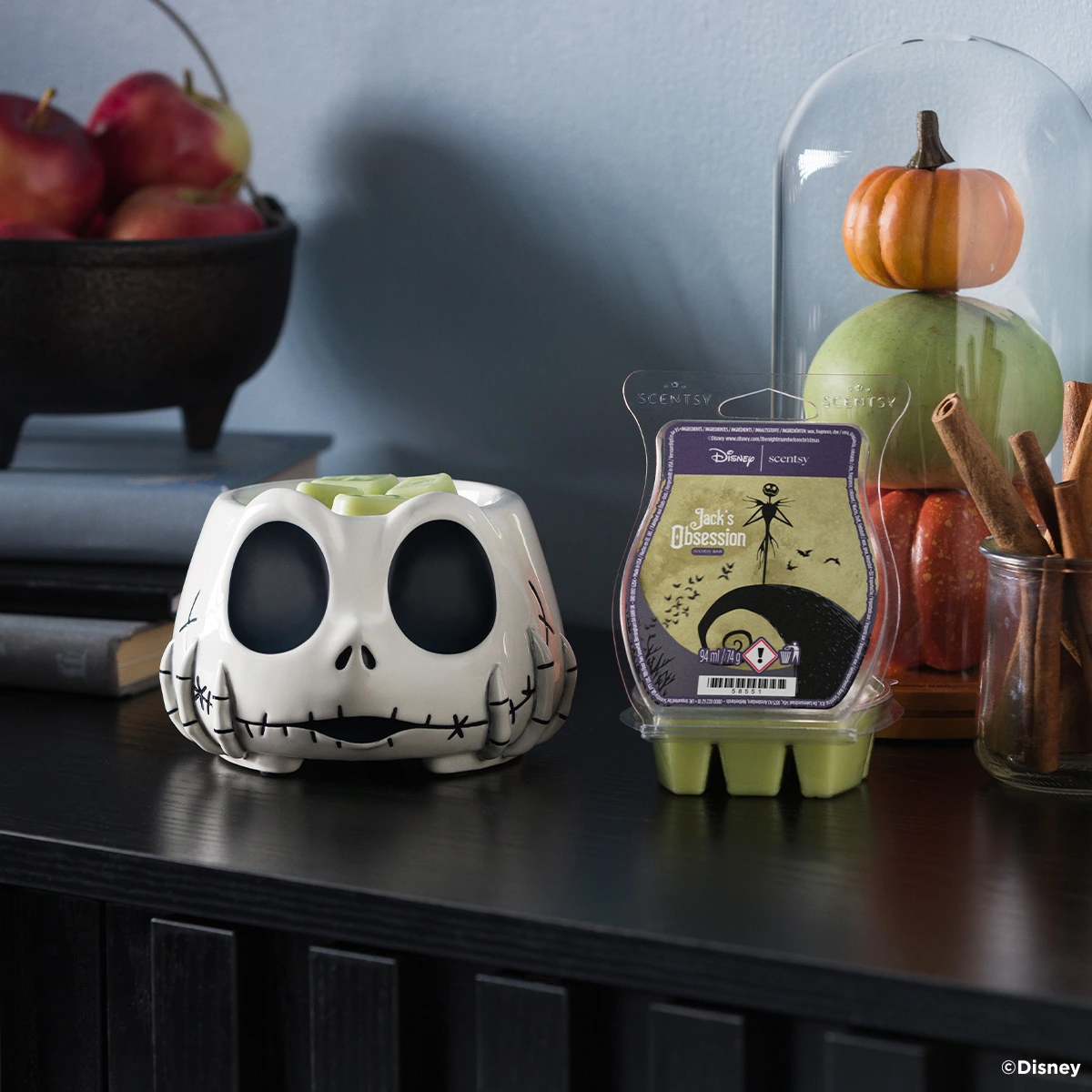 Réchaud Scentsy Disney Jack Skellington Warm Fuzzies et Barre Jack's Obsession