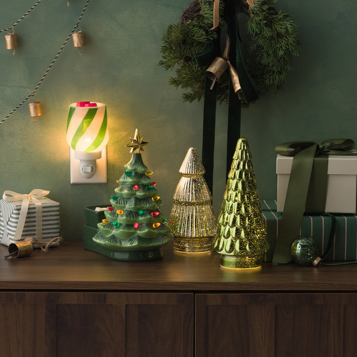 Sapins décoratifs LED Gold and Green Scentsy