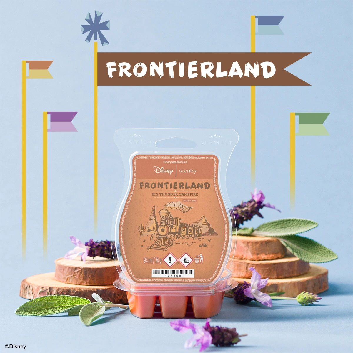 Barre de cire Scentsy Frontierland Big Thunder Campfire